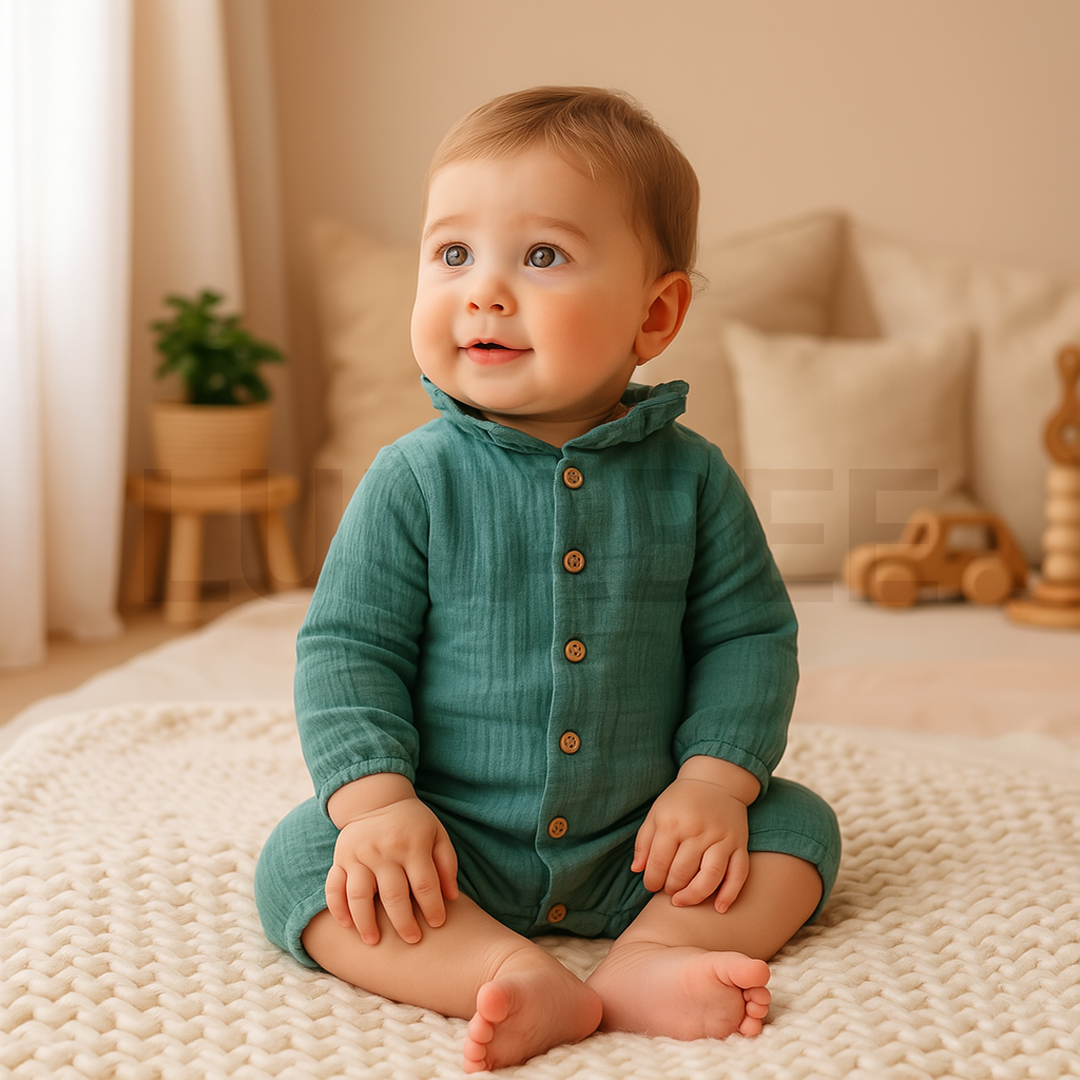 GREEEN MUSLIN FULLSLEVE