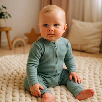 AQUA BLUE PLAIN ROMPER