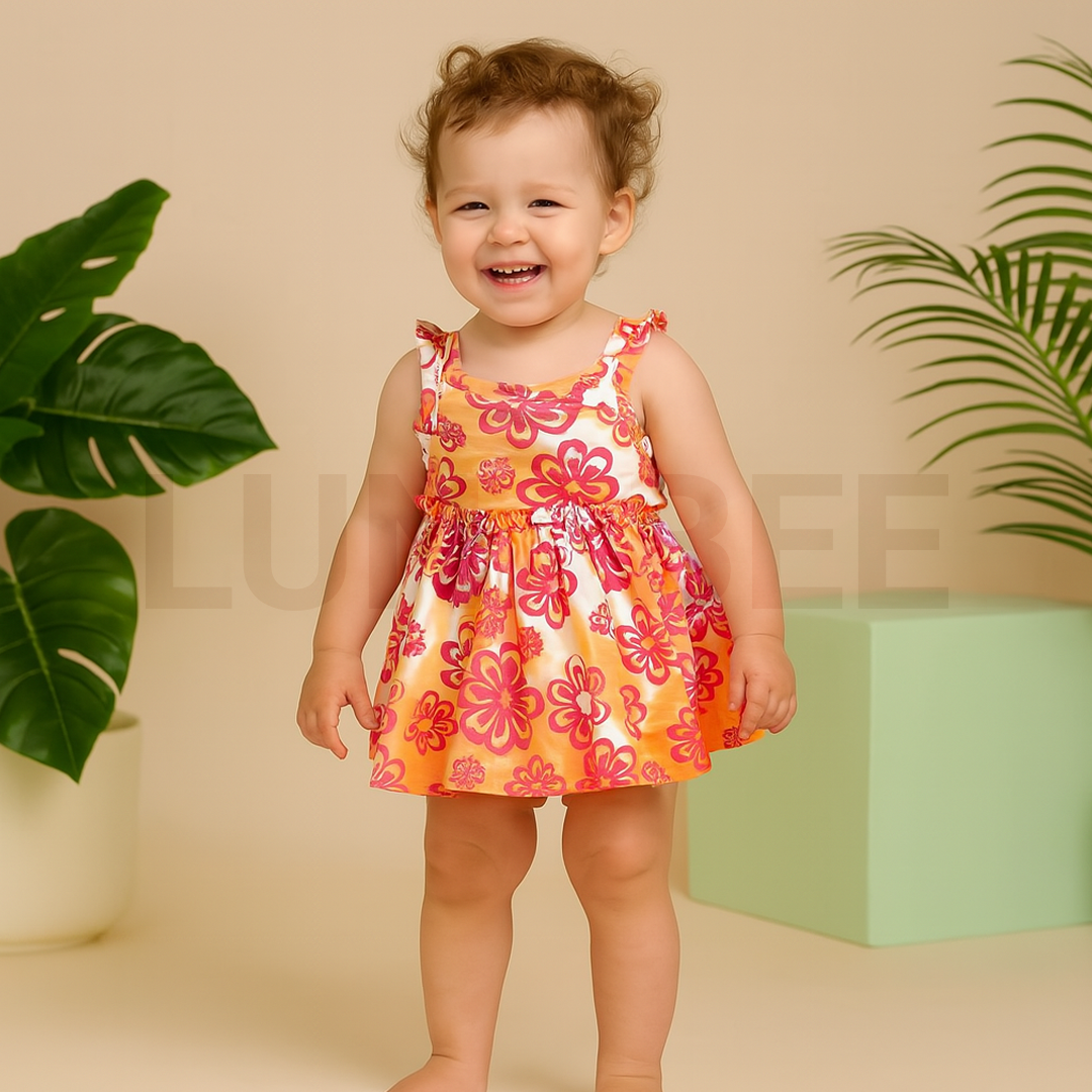 PINK FLORAL SUNSUIT