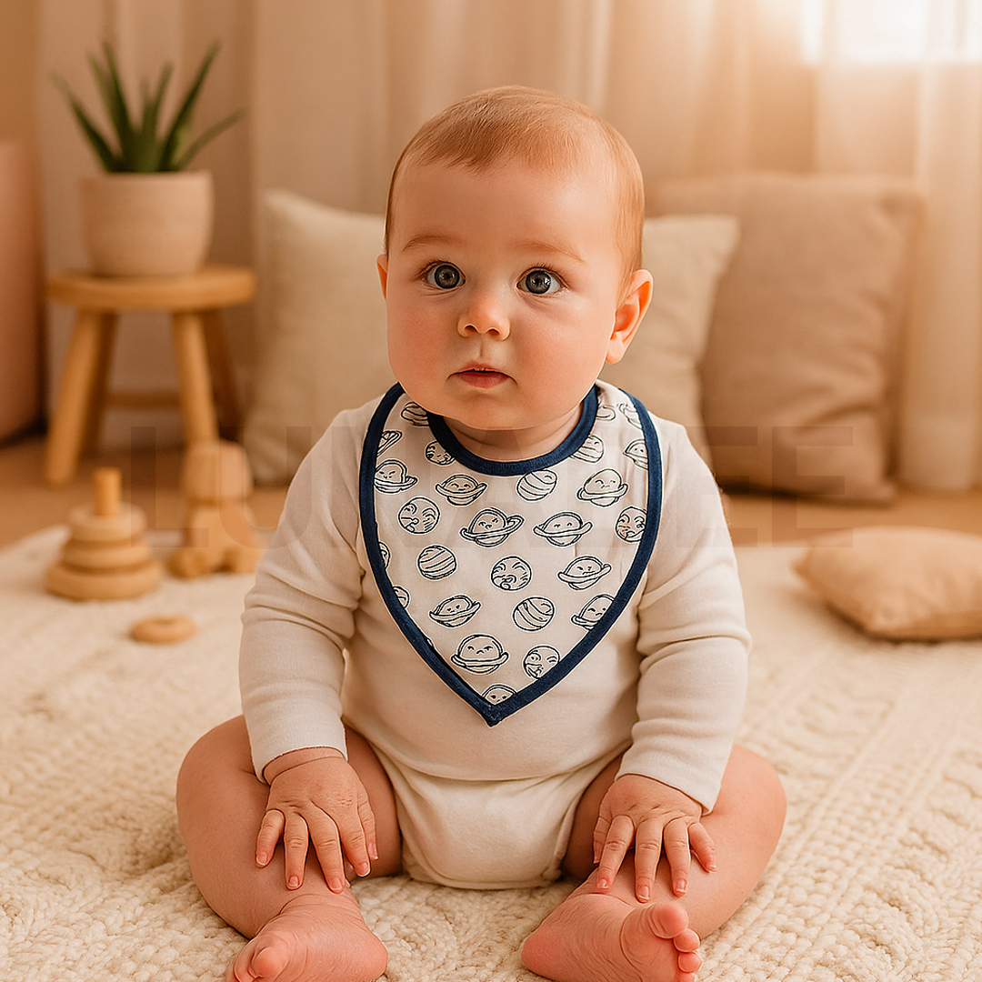 NAVY BLUE PATTERNED BIB