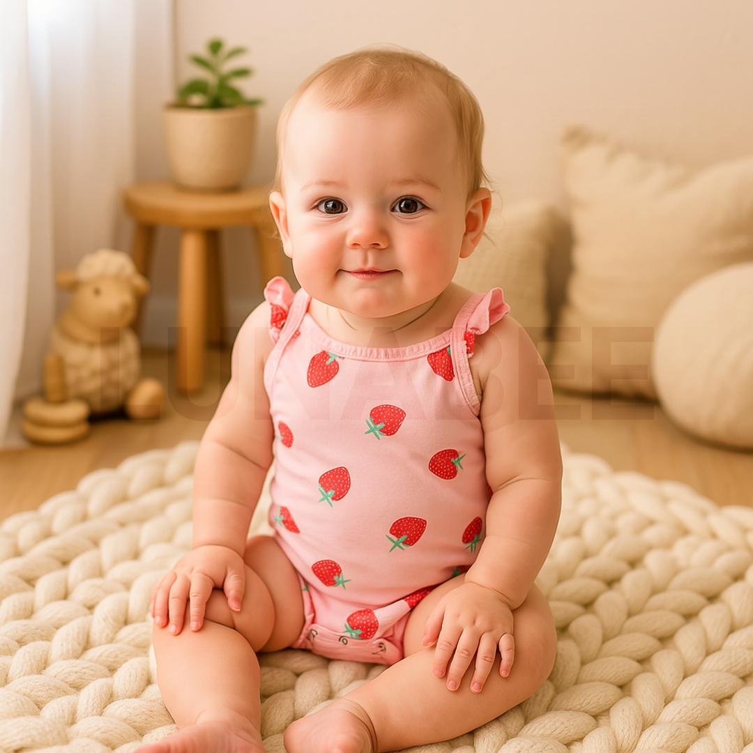 STRAWBERRY PRINTED ONESIE