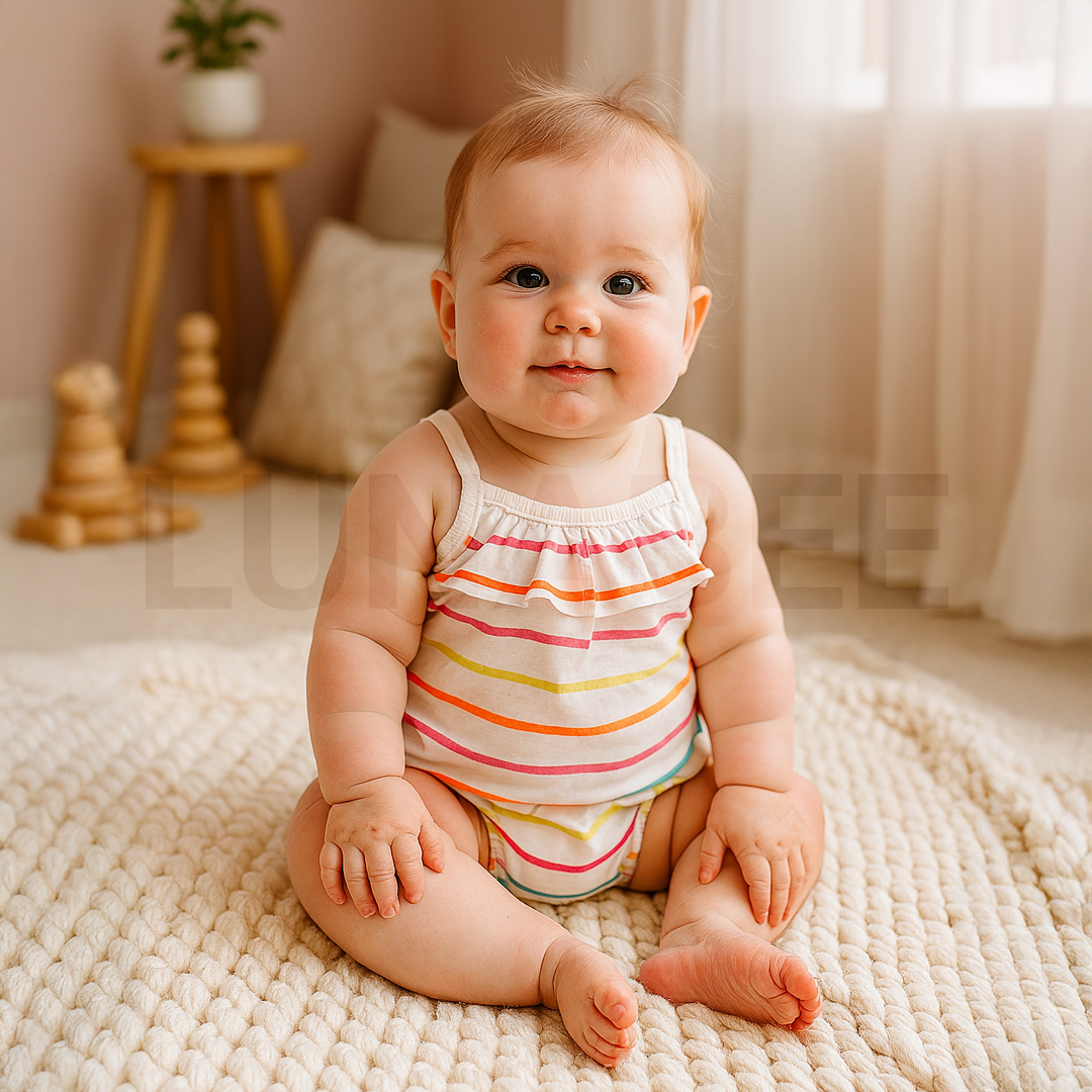 MULTICOLOUR STRIPED ONESIE