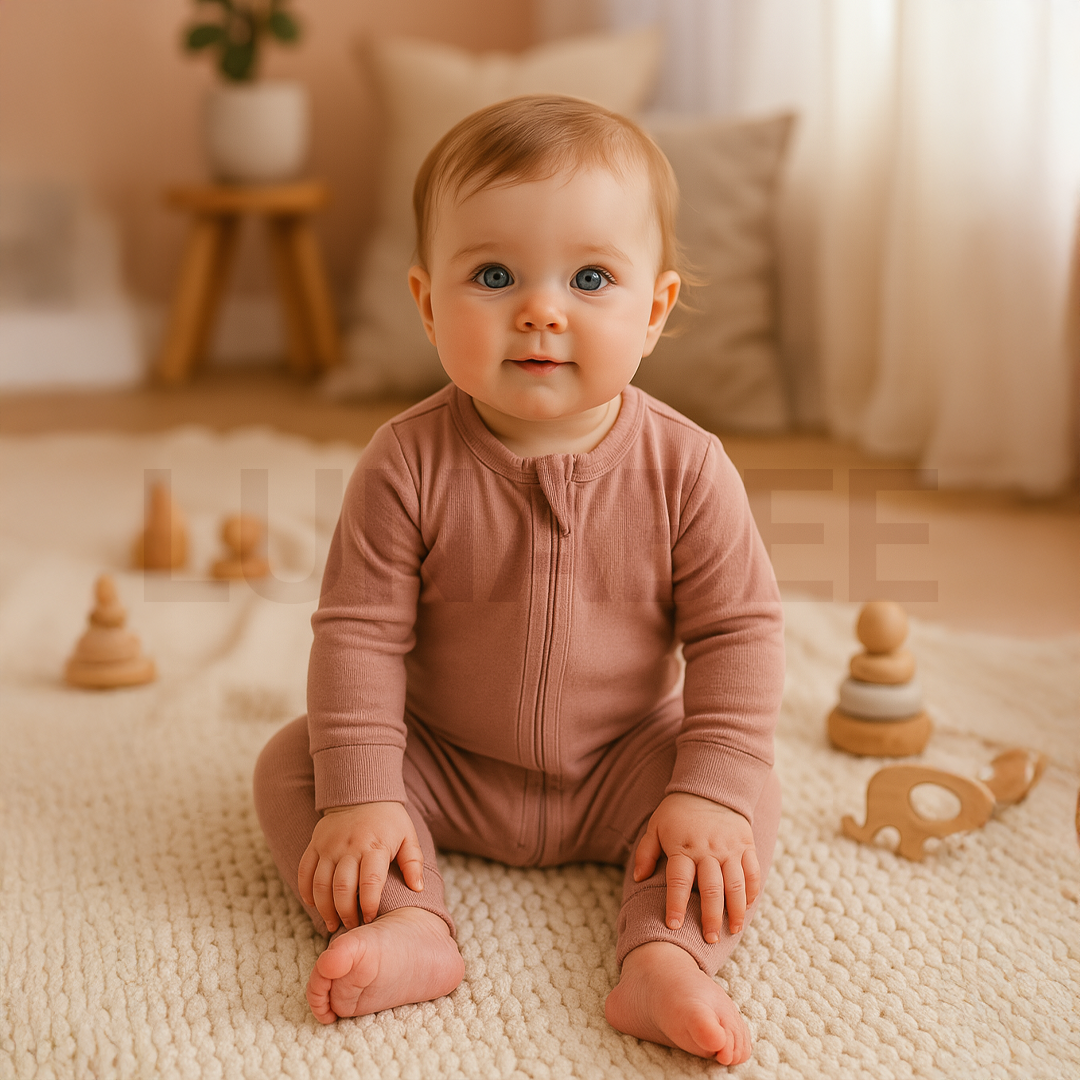 powder pink plain romper