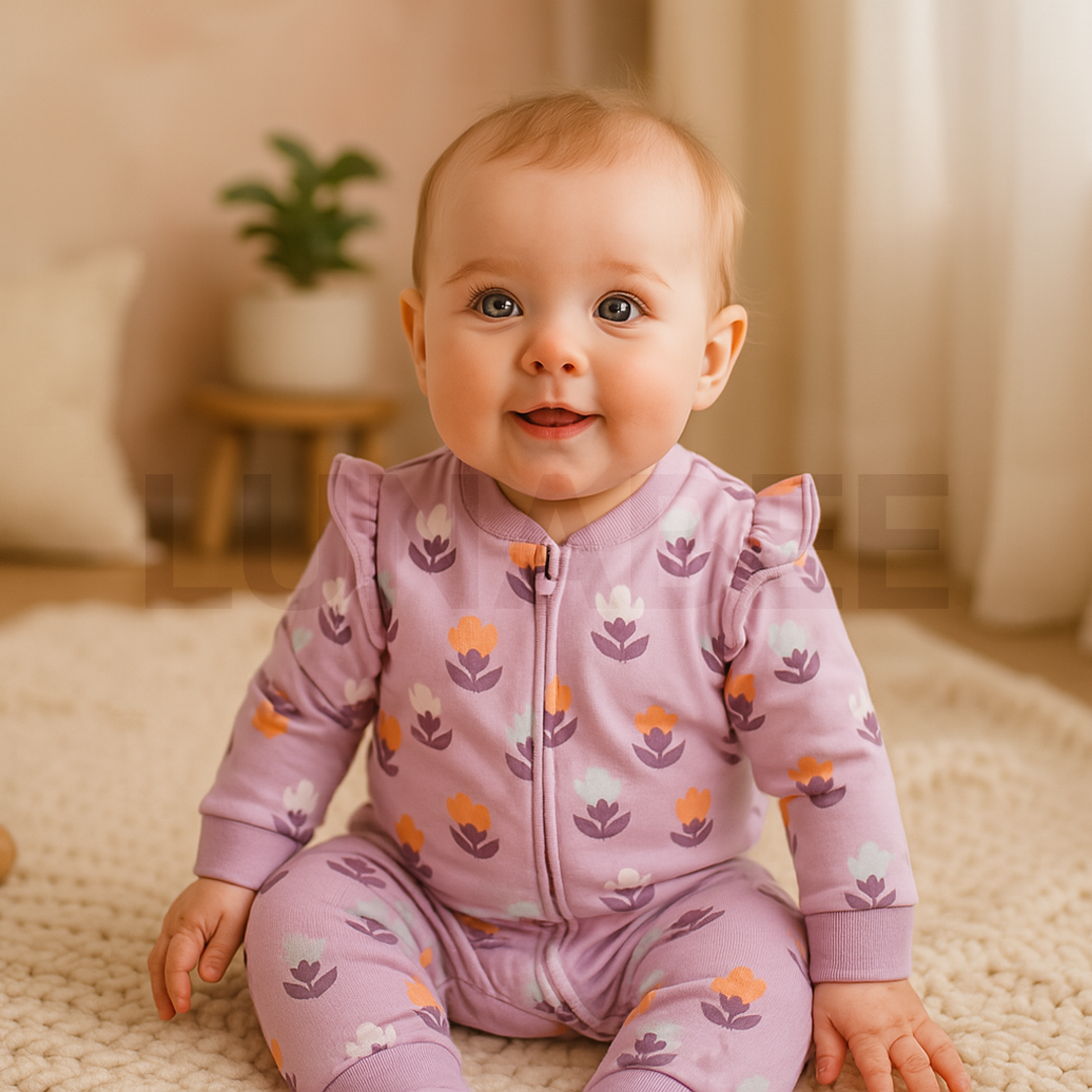 LAVENDER FLORAL  WINTER  ROMPER