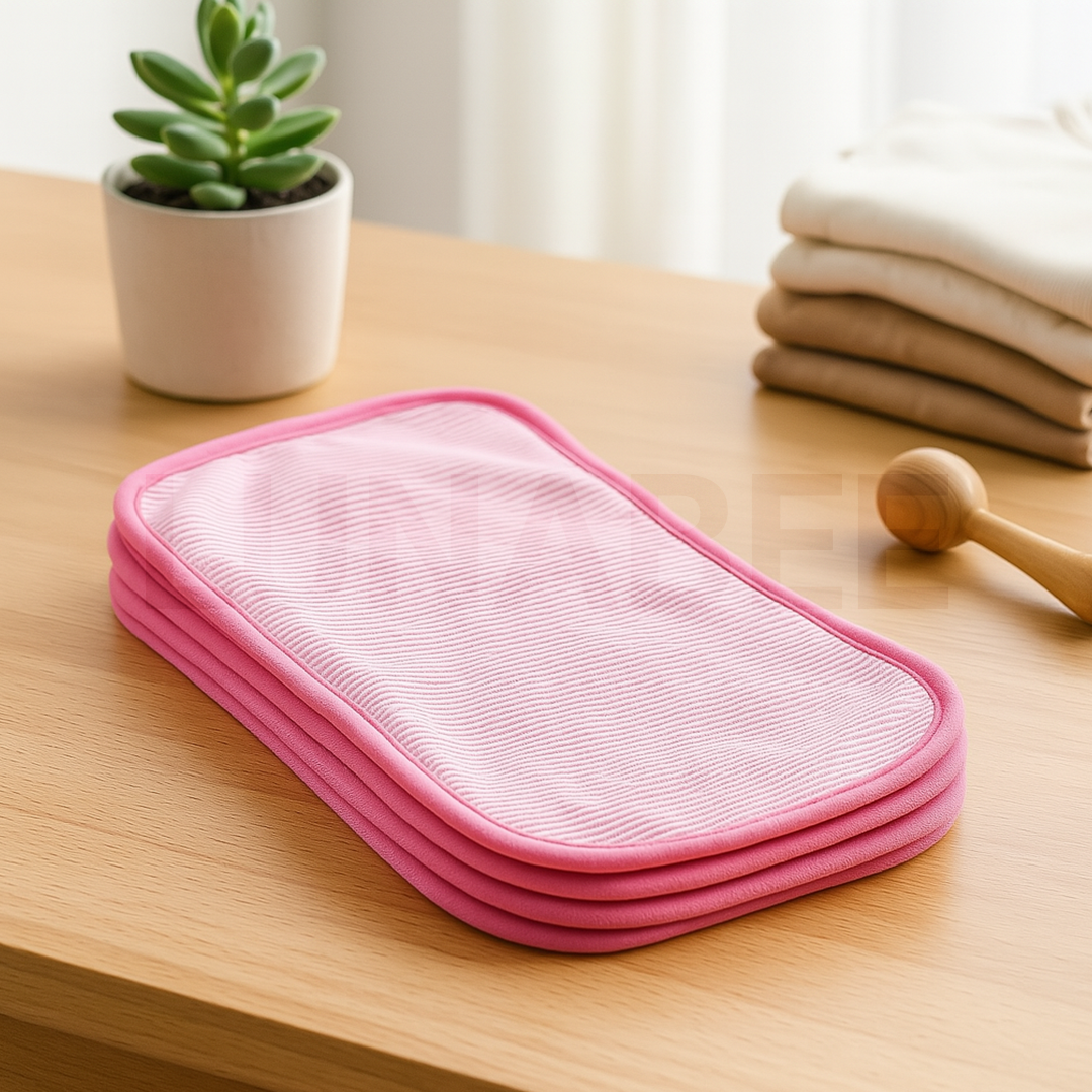 PINK STRIPED COTTON BURP CLOTH