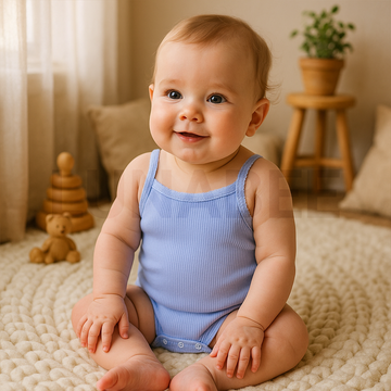 BLUE STRIPED ONESIE
