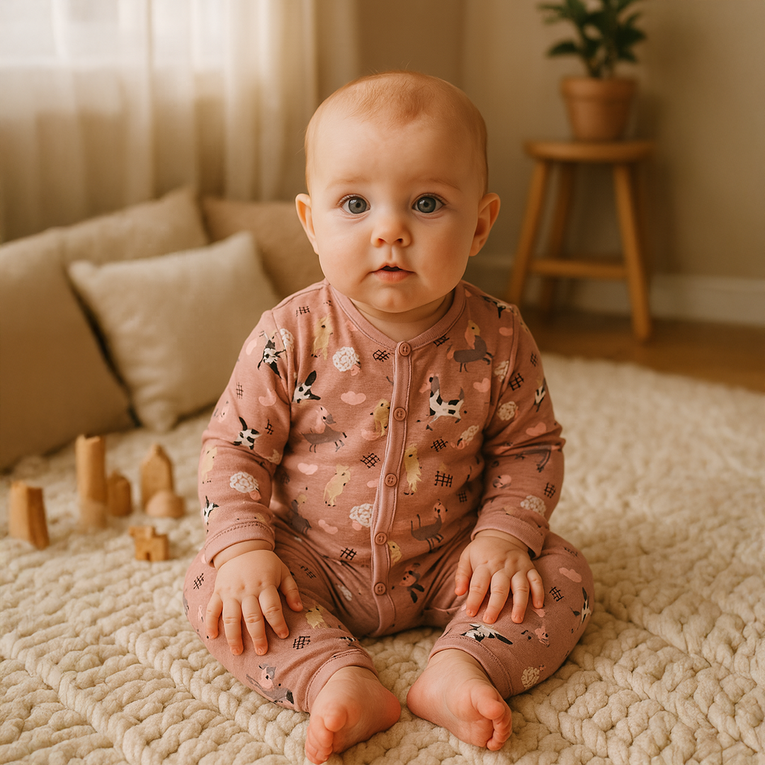 BROWN PATTERNED ROMPER