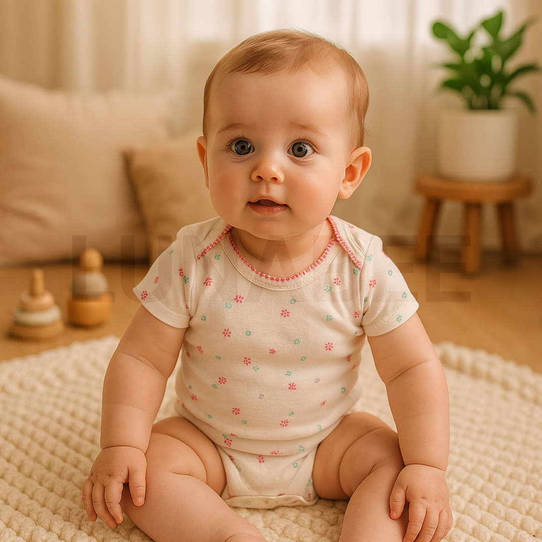 WHITE FLORAL PRINTED ONESIE