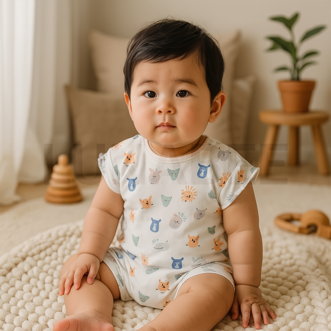 LIGHT BLUE PRINTED JUMPSUIT