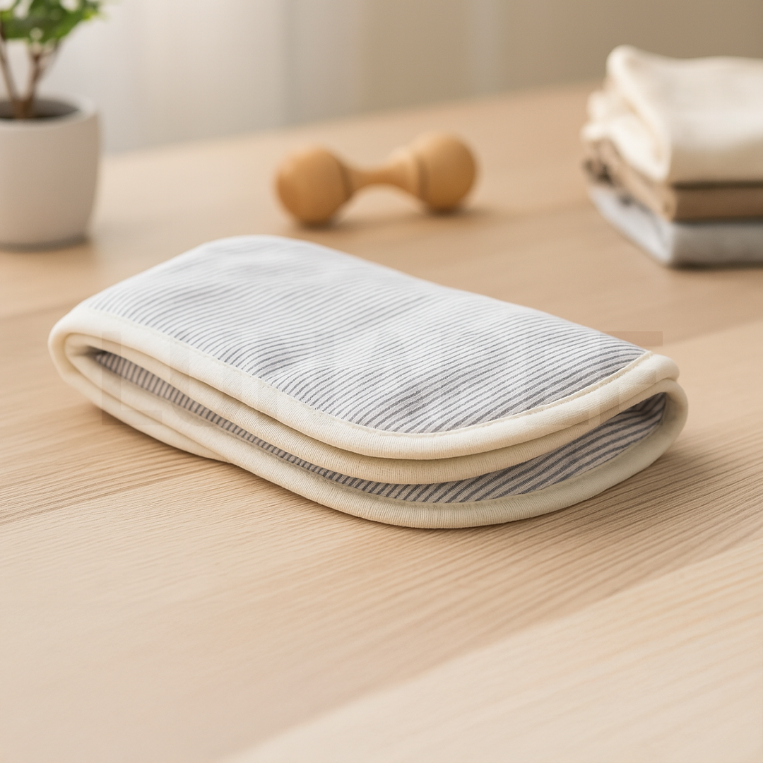 GREY AND WHITE STRIPED BURP CLOTHES