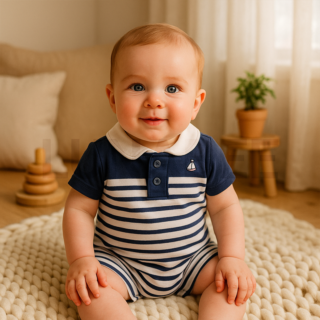 NAVY BLUE STRIPED JUMPSUIT