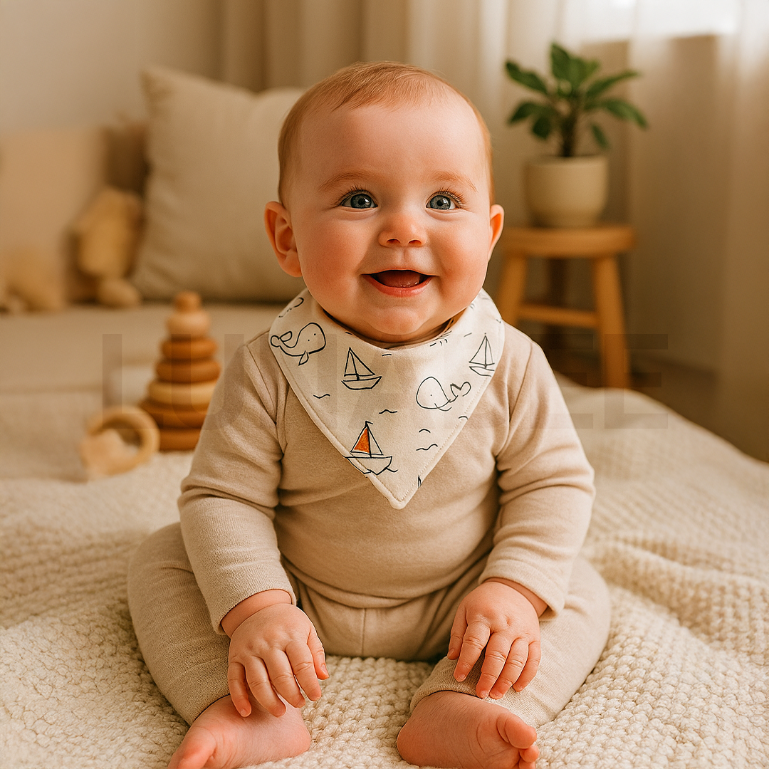 OFF WHITE PRINTED BANDANA BIBS
