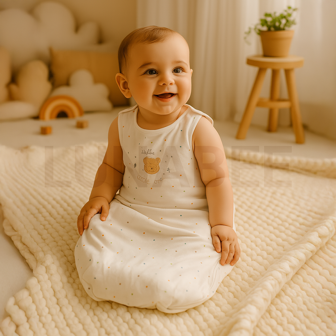 STAR PRINTED WHITE SLEEPING BAG