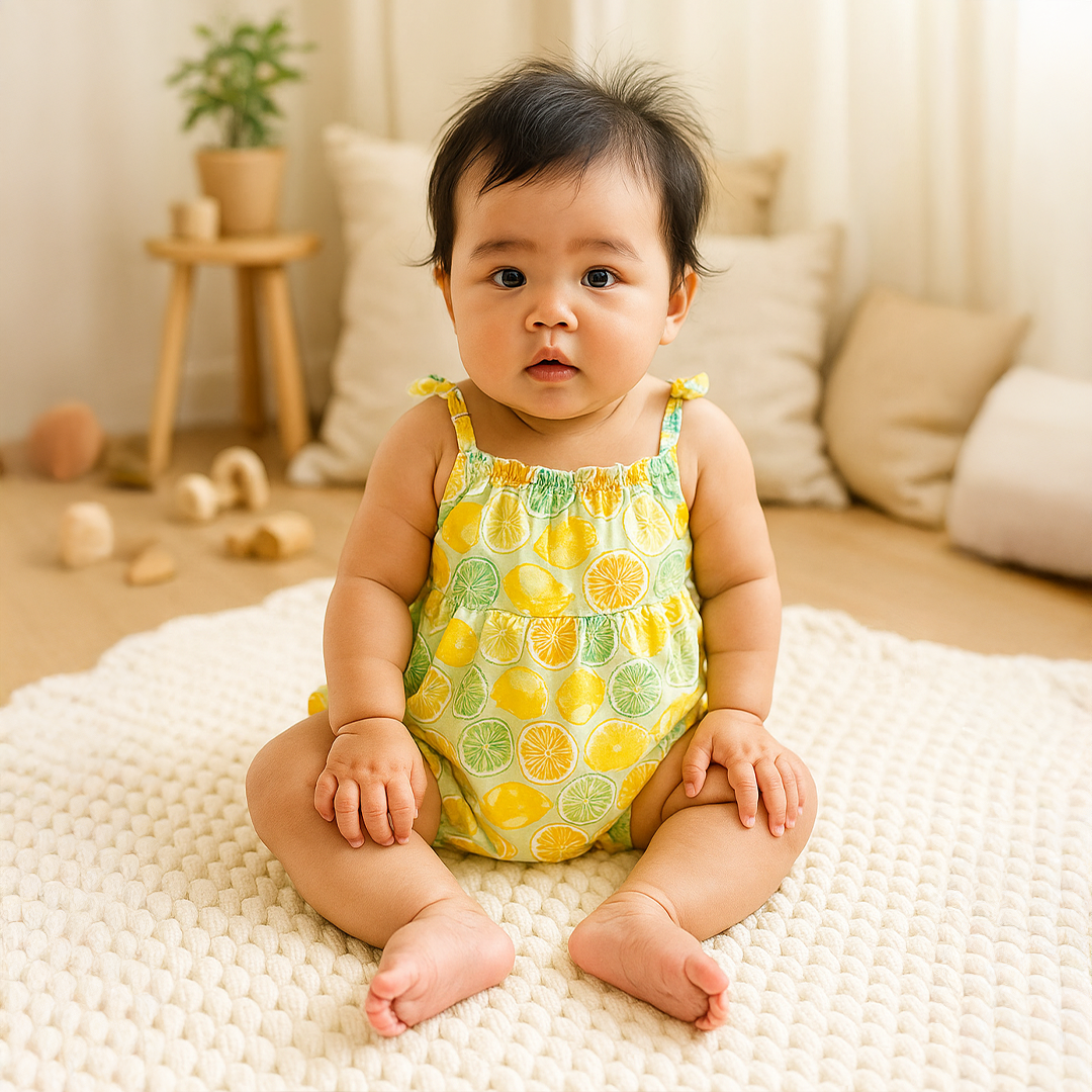 YELLOW LEMON PATTERNED JUMPSUIT