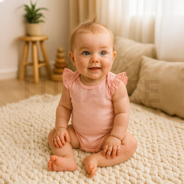 PEACH POINTELLE ONESIE