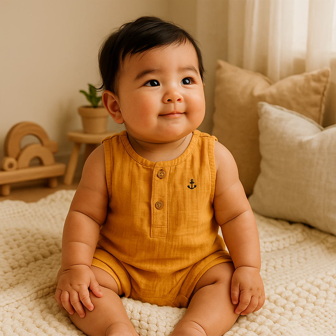 YELLOW MUSLIN JUMPSUIT
