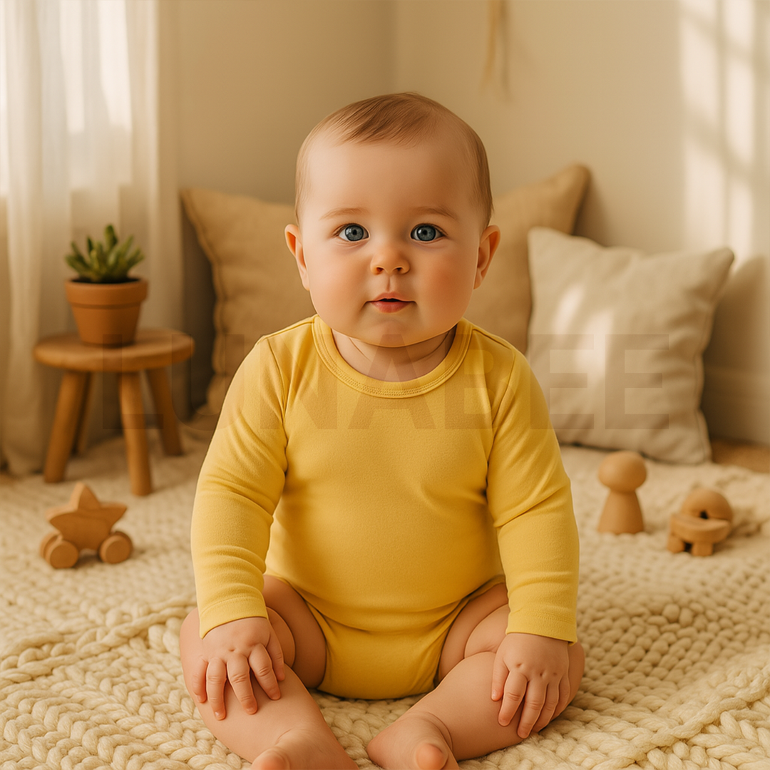 YELLOW PLAIN FULLSLEEVE ONESIE