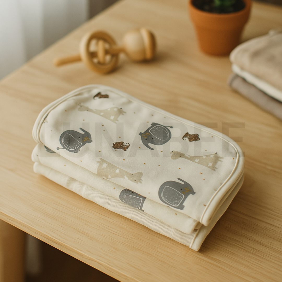 OFF WHITE ANIMAL PRINTED BURP CLOTH