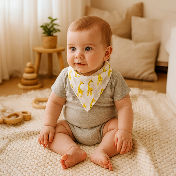 YELOW GIRAFFE PRINTED BIBS
