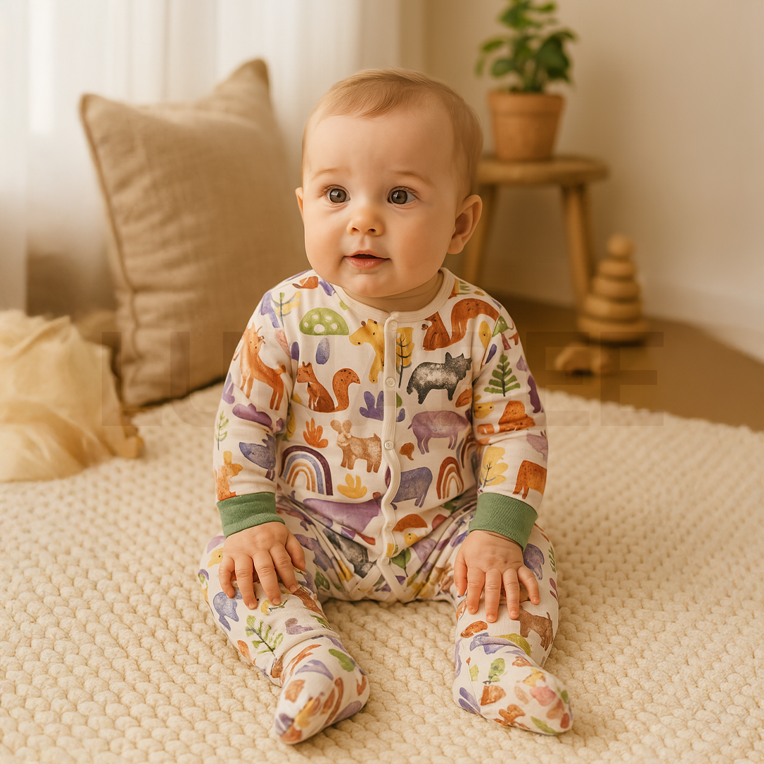 MULTICOLOUR BUTTON SLEEPSUIT