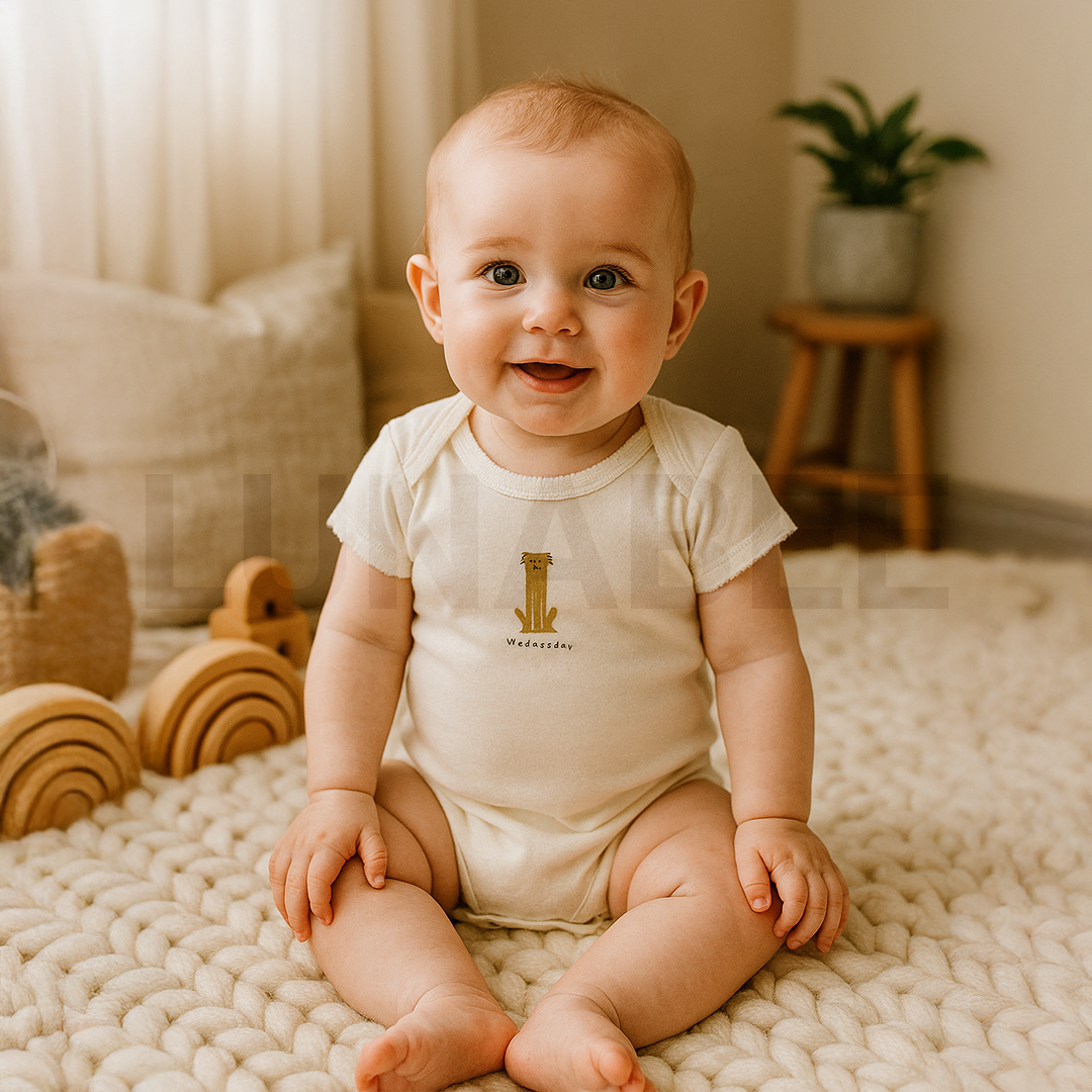 WHITE DOG PRINTED ONESIE