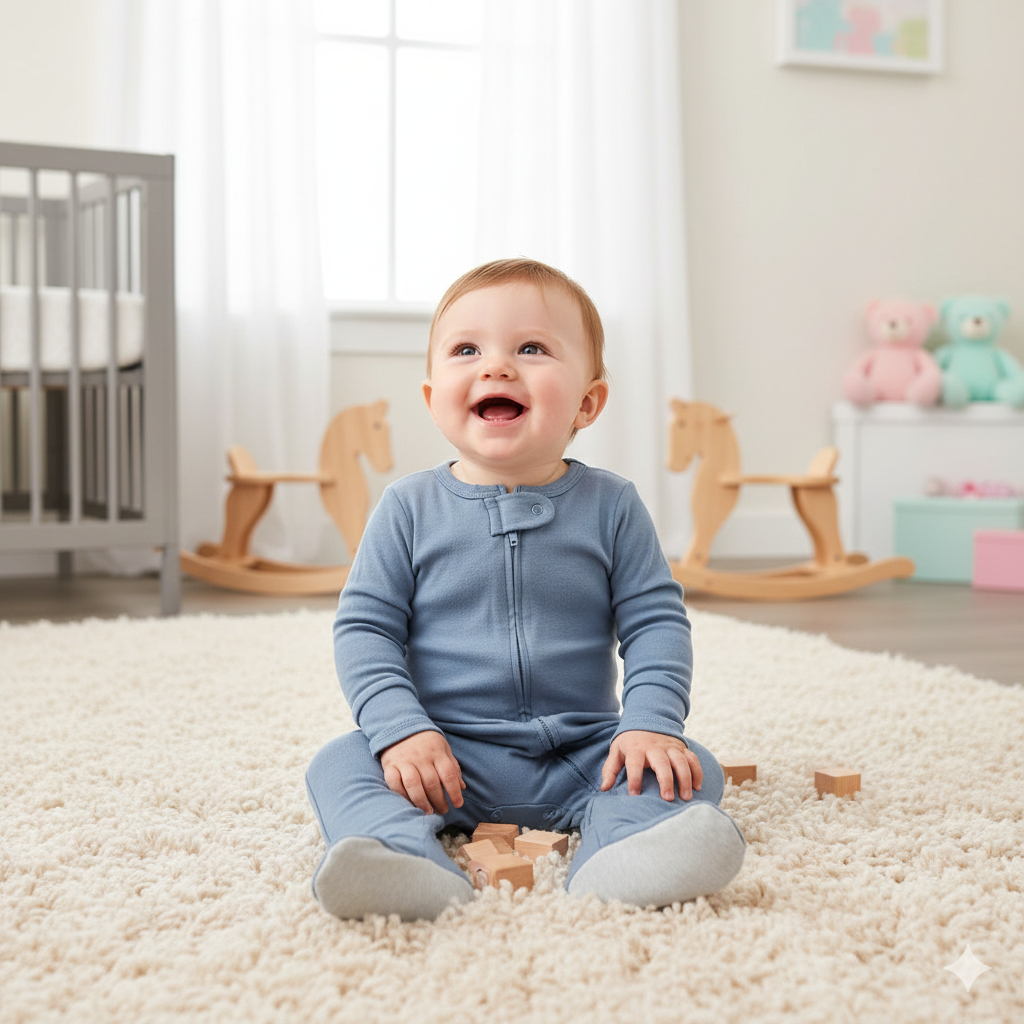 COOL BLUE PLAIN SLEEPSUIT